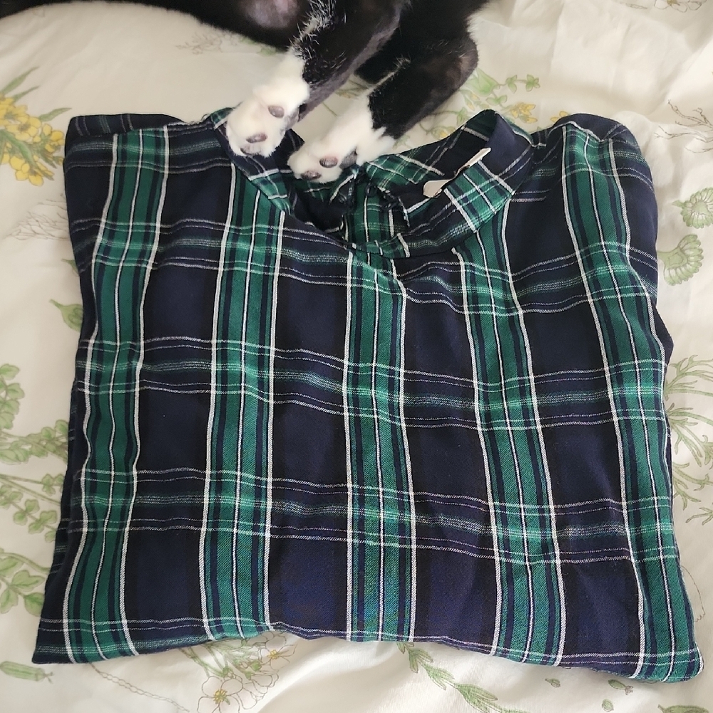 Green and Blue Plaid Shirt